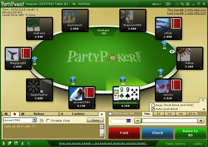 party poker table screenshot 2