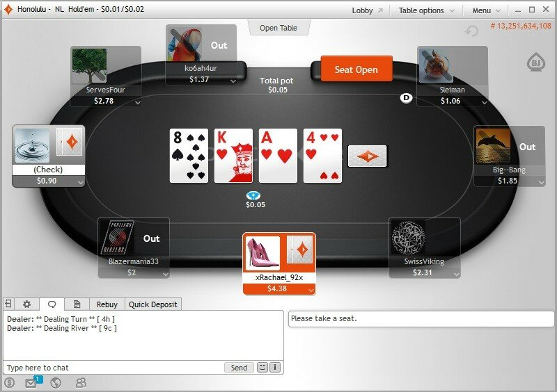 party poker table screenshot 1