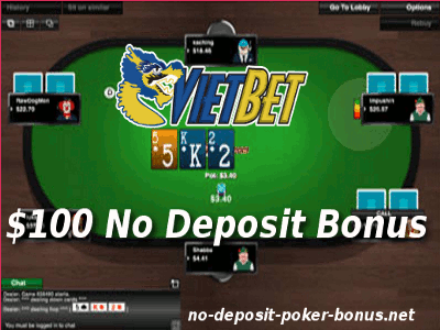 No Deposit Viet Bet Poker Bonus Banner